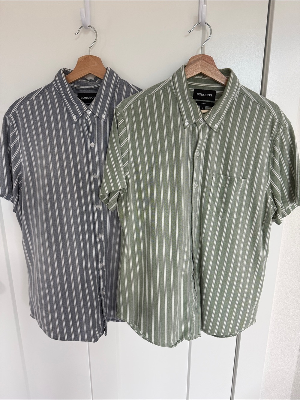 Bonobos Men's Black & Green Striped Short-Sleeve Button-Down Shirts